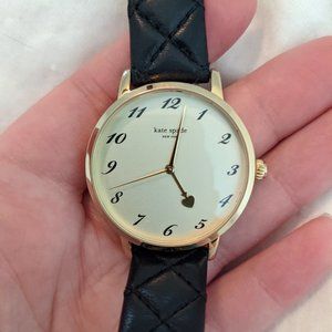 Kate Spade Quilted Black Leather Watch